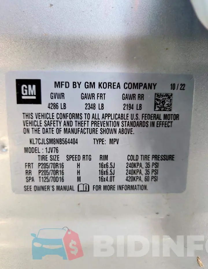 KL7CJLSM8NB564404 Photo# 13