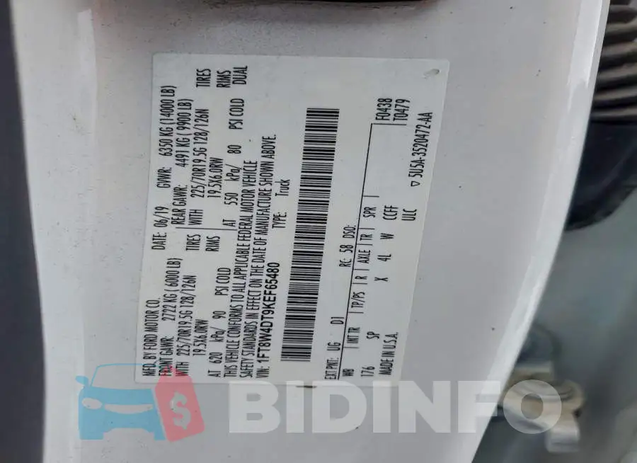 1FT8W4DT9KEF65480 Photo# 12