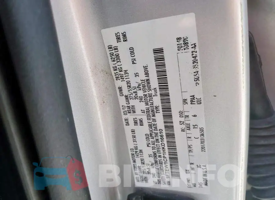 1FTEW1CP1HKD16610 Photo# 12