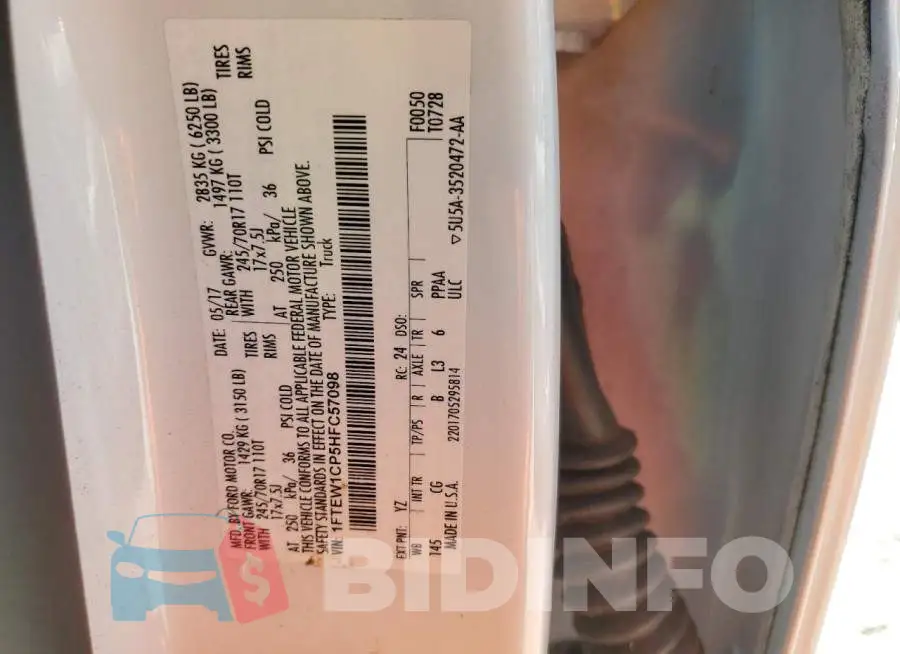 1FTEW1CP5HFC57098 Photo# 12