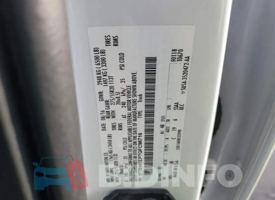 1FTEW1EP7GFC98716 Photo# 12