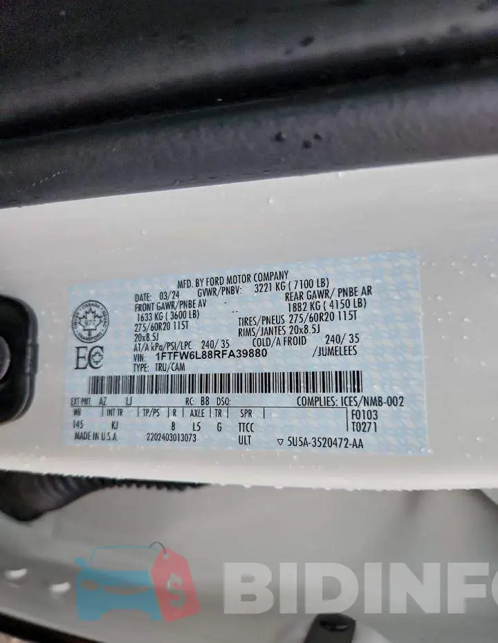 1FTFW6L88RFA39880 Photo# 12