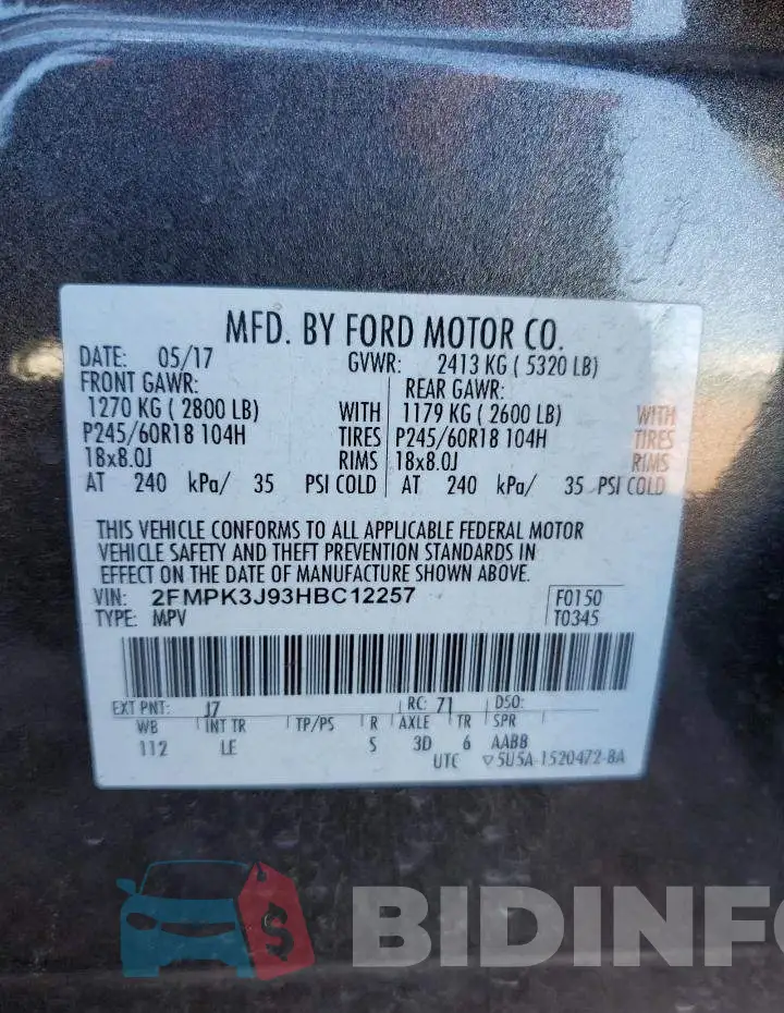 2FMPK3J93HBC12257 Photo# 12