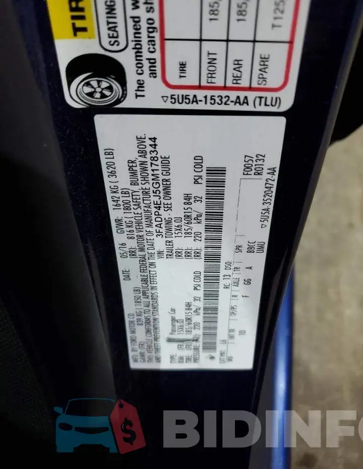 3FADP4EJ5GM178344 Photo# 12
