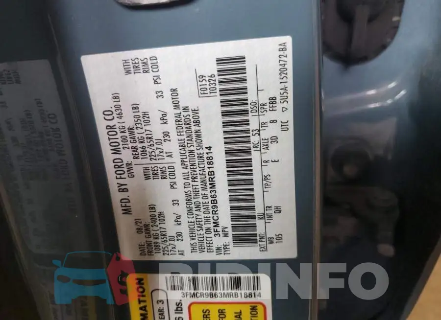 3FMCR9B63MRB18814 Photo# 13