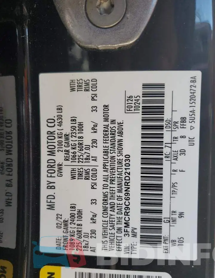 3FMCR9C69NRD21030 Photo# 14