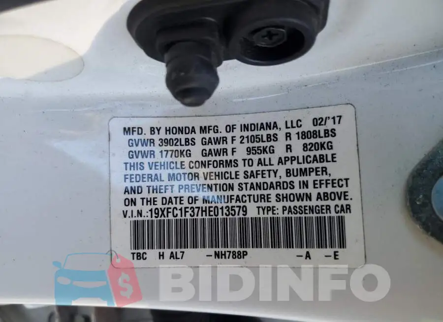 19XFC1F37HE013579 Photo# 13
