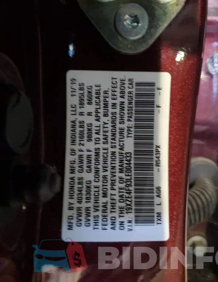 19XZE4F93LE004433 Photo# 13