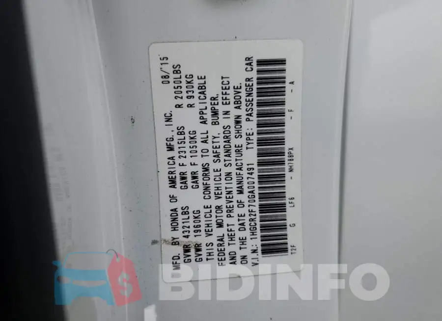 1HGCR2F70GA007491 Photo# 13