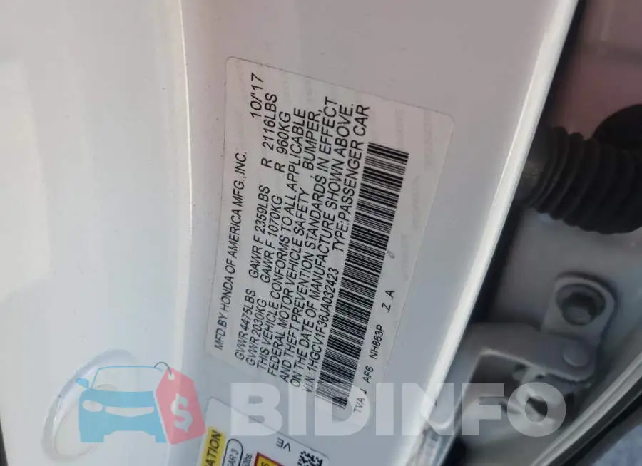 1HGCV1F36JA032423 Photo# 12