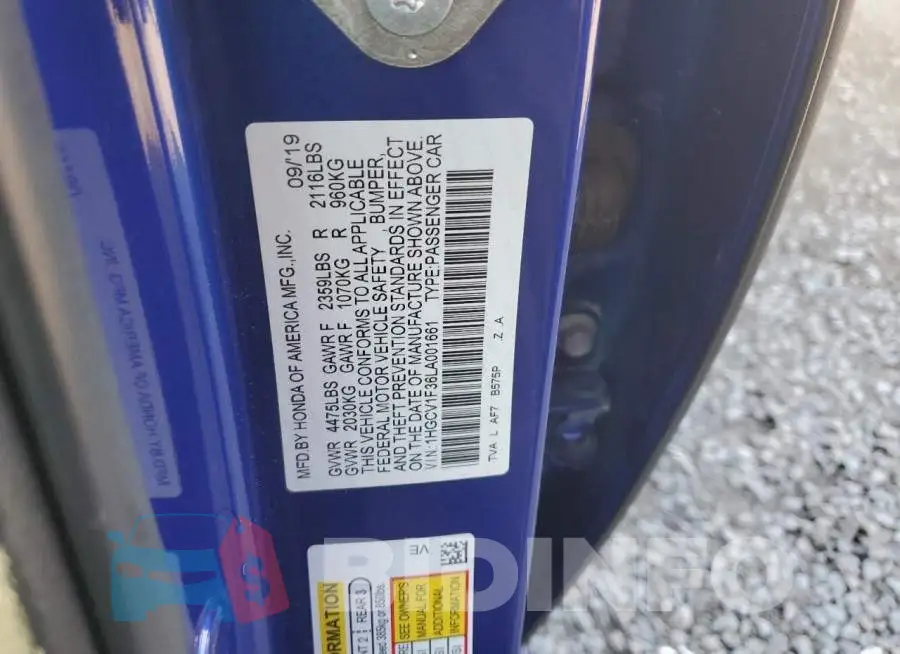 1HGCV1F36LA001661 Photo# 12