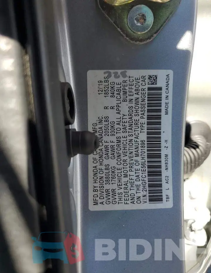 2HGFC1E56LH701896 Photo# 12