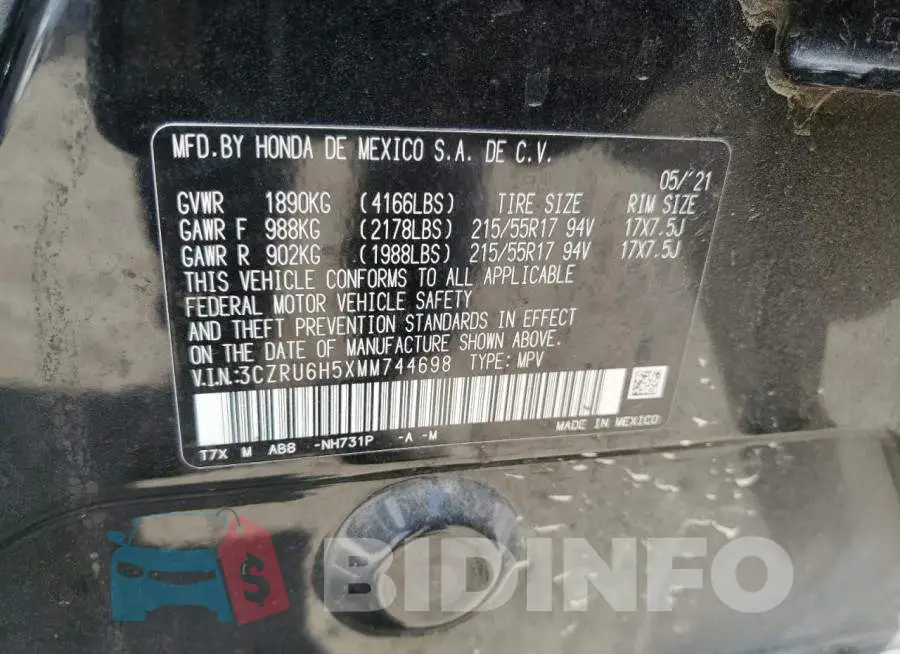 3CZRU6H5XMM744698 Photo# 13
