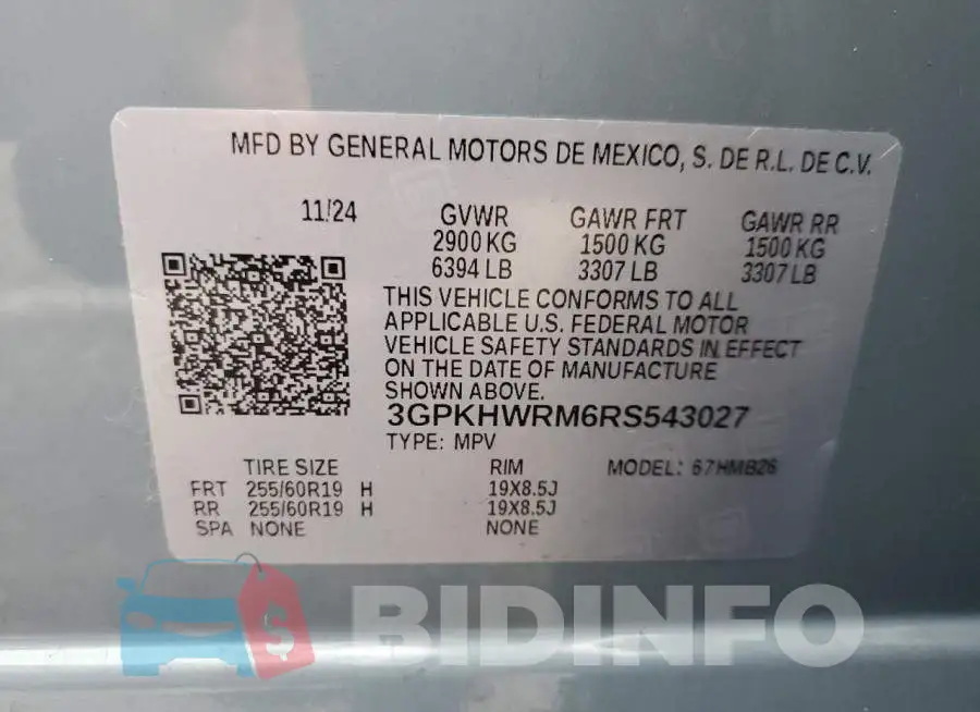3GPKHWRM6RS543027 Photo# 14