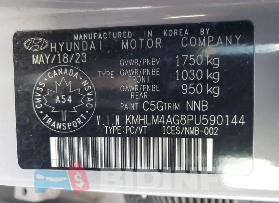 KMHLM4AG8PU590144 Photo# 13