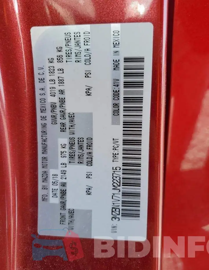 3MZBN1V71JM223715 Photo# 13