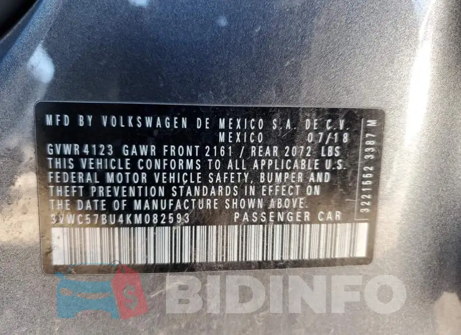 3VWC57BU4KM082593 Photo# 12