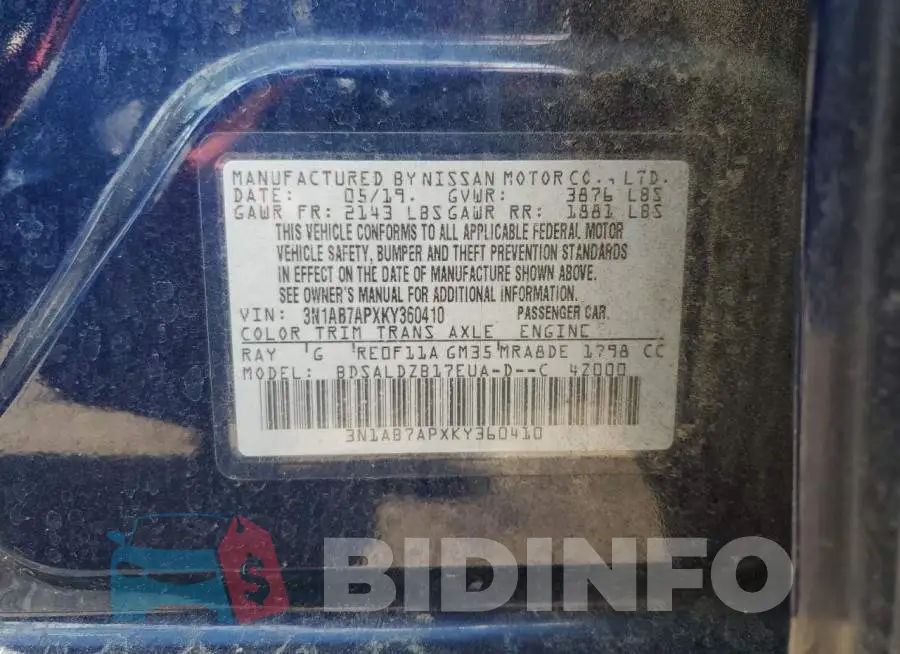 3N1AB7APXKY360410 Photo# 12