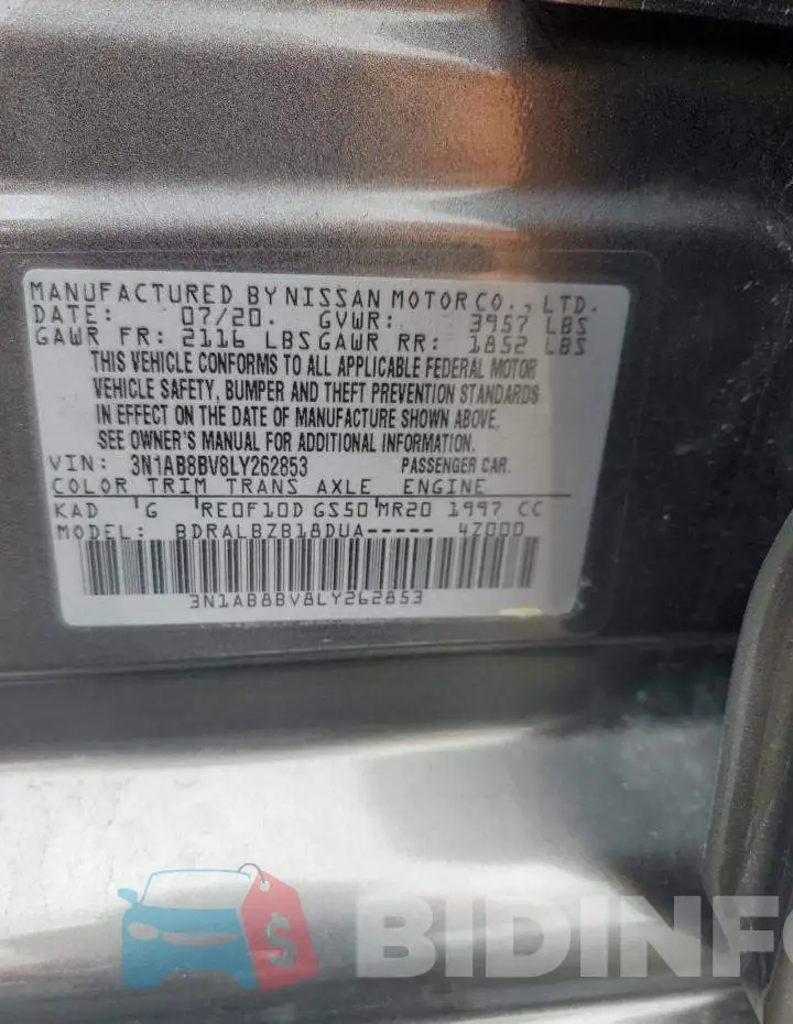 3N1AB8BV8LY262853 Photo# 12