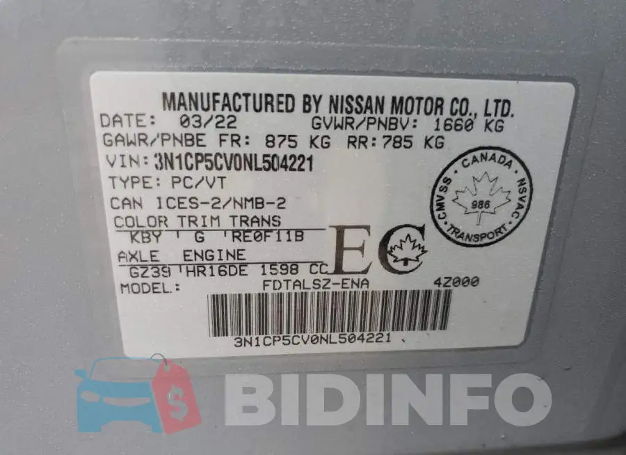 3N1CP5CV0NL504221 Photo# 13