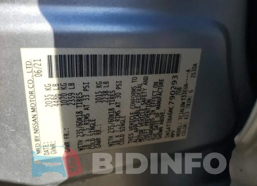 5N1AT3BA6MC790293 Photo# 14