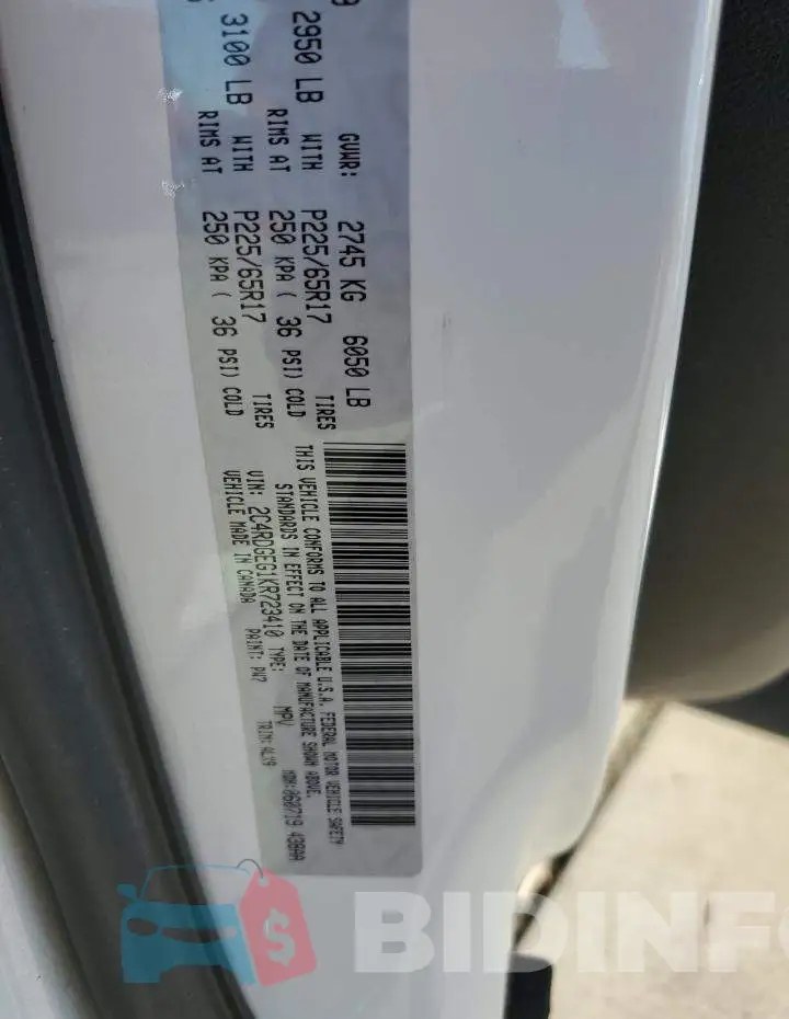 2C4RDGEG1KR723410 Photo# 13