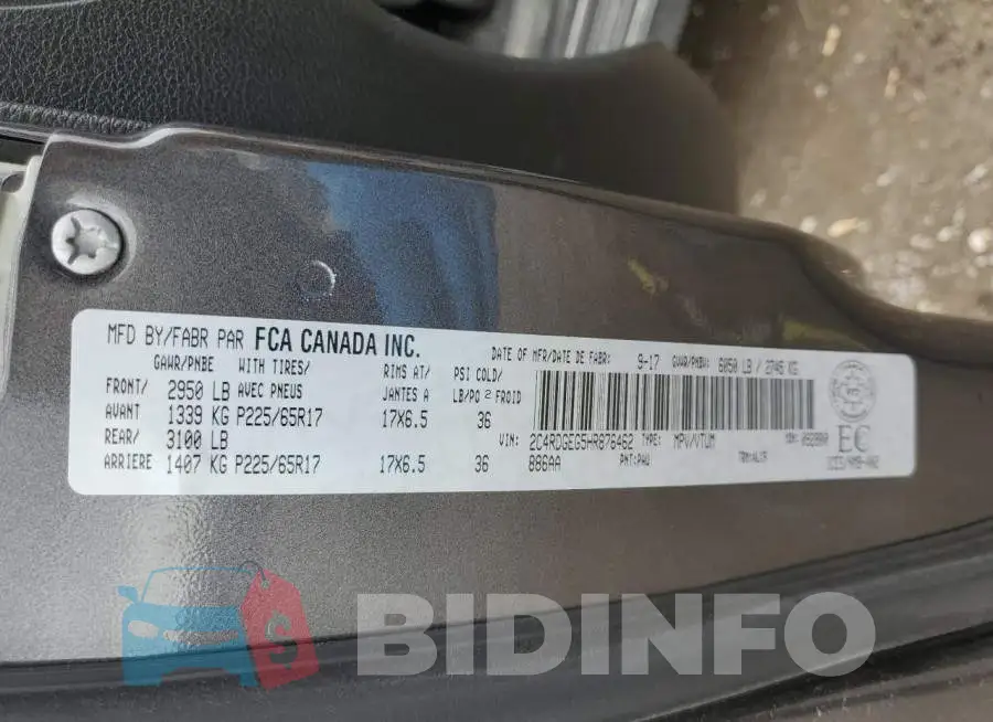 2C4RDGEG5HR876462 Photo# 13