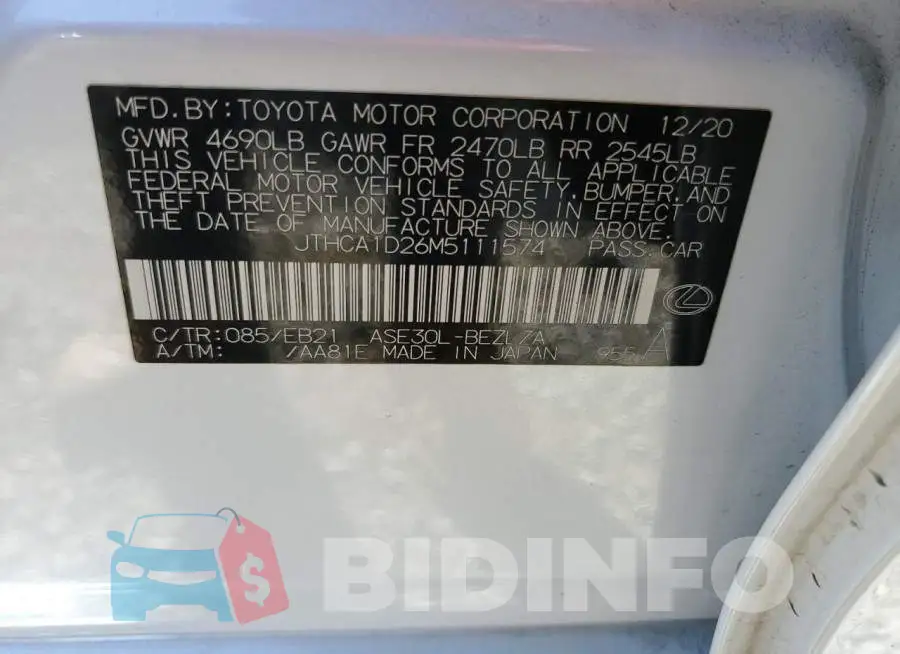 JTHCA1D26M5111574 Photo# 13