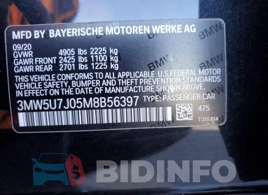 3MW5U7J05M8B56397 Photo# 12
