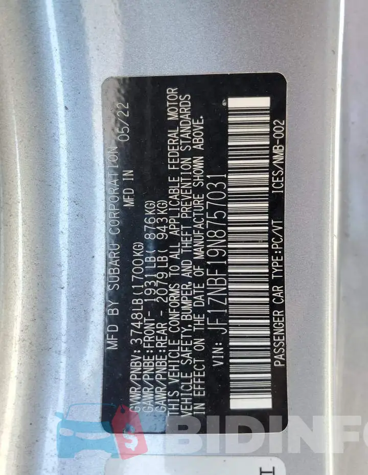 JF1ZNBF19N8757031 Photo# 12