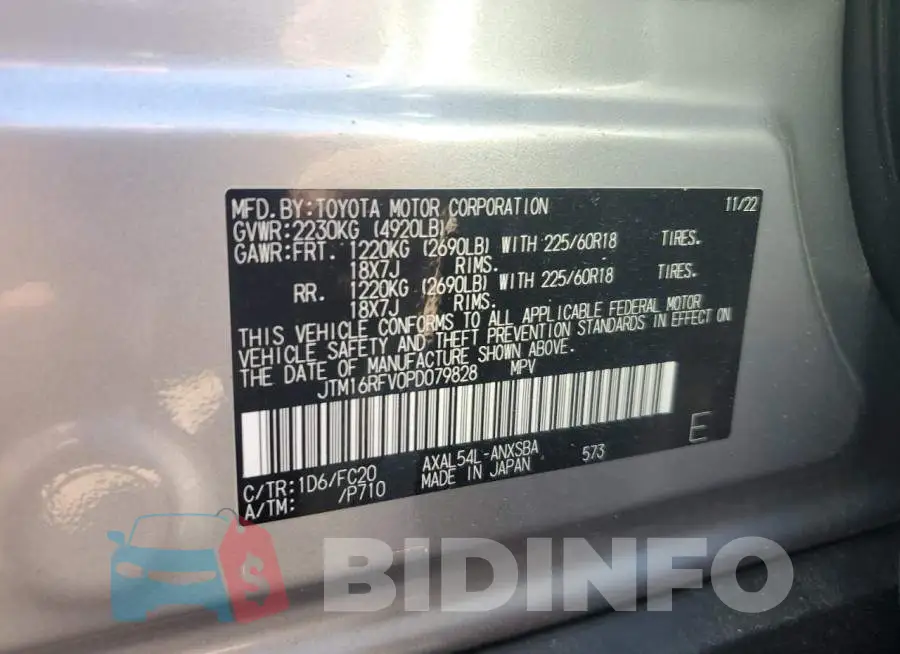 JTM16RFV0PD079828 Photo# 13