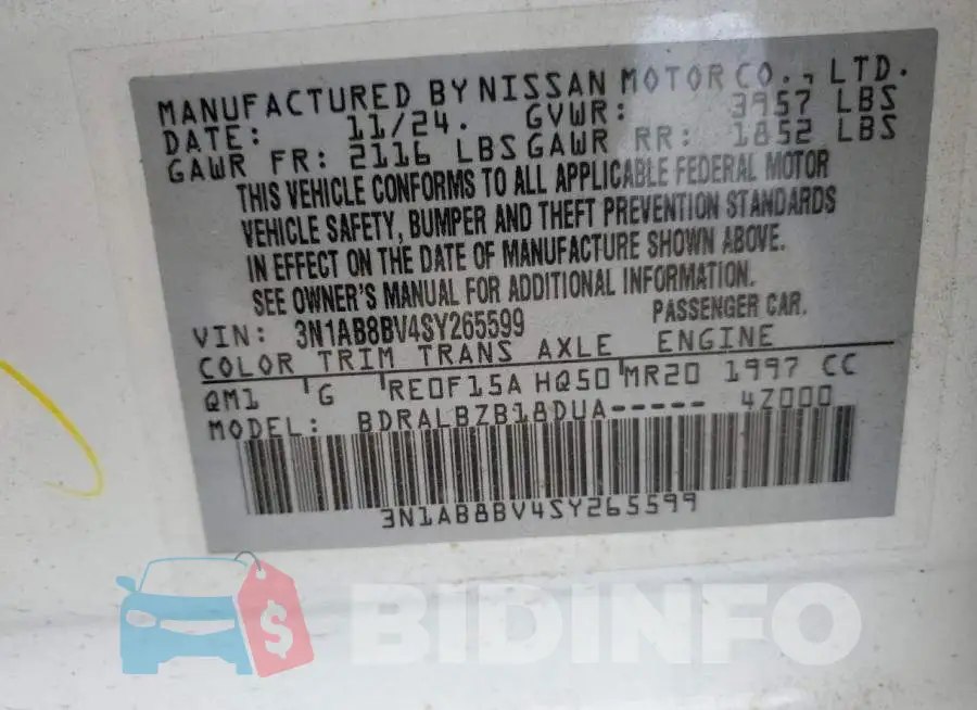 3N1AB8BV4SY265599 Photo# 12