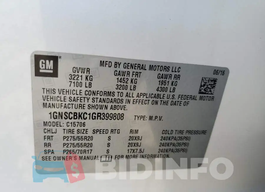 1GNSCBKC1GR399808 Photo# 12