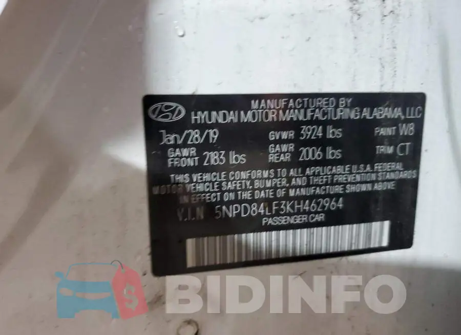 5NPD84LF3KH462964 Photo# 12