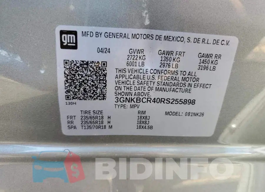 3GNKBCR40RS255898 Photo# 13