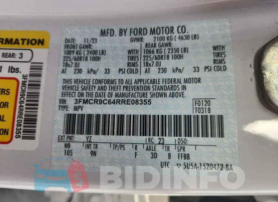3FMCR9C64RRE08355 Photo# 13