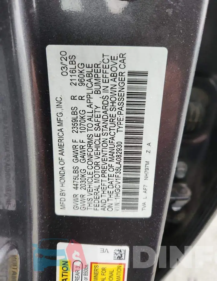 1HGCV1F35LA082930 Photo# 13
