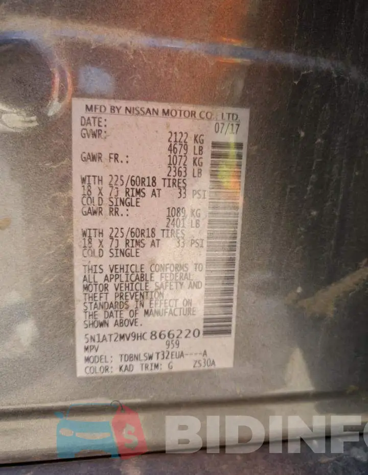 5N1AT2MV9HC866220 Photo# 13