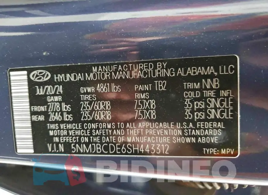 5NMJBCDE6SH443312 Photo# 13