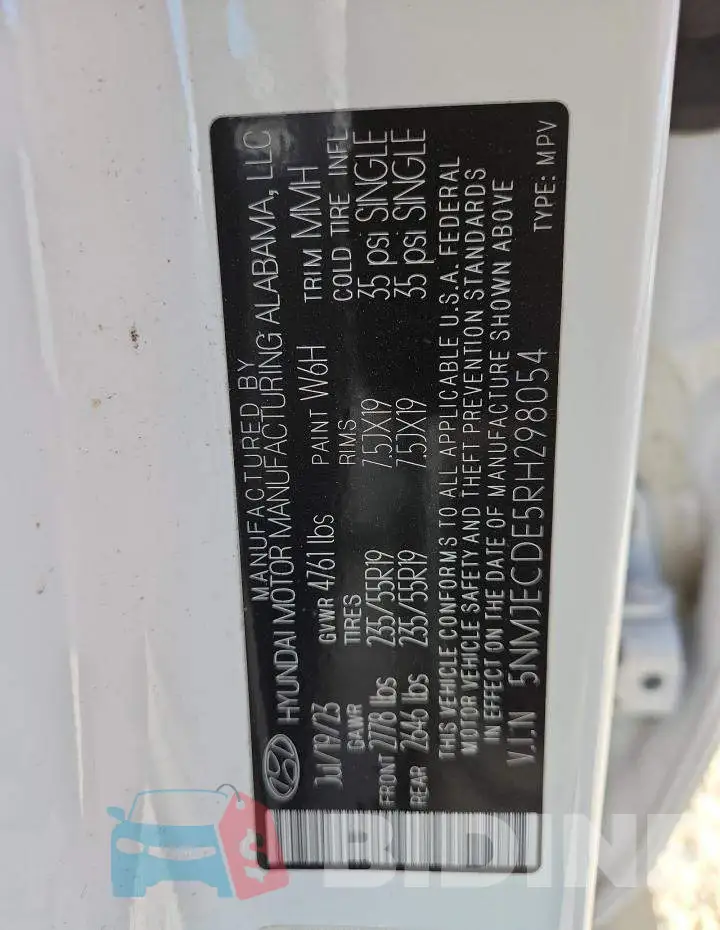 5NMJECDE5RH298054 Photo# 14