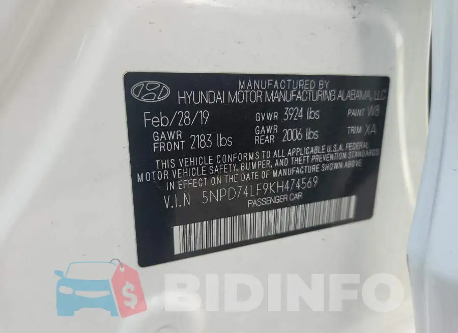 5NPD74LF9KH474569 Photo# 13
