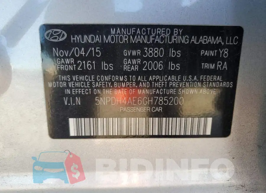 5NPDH4AE6GH785200 Photo# 13