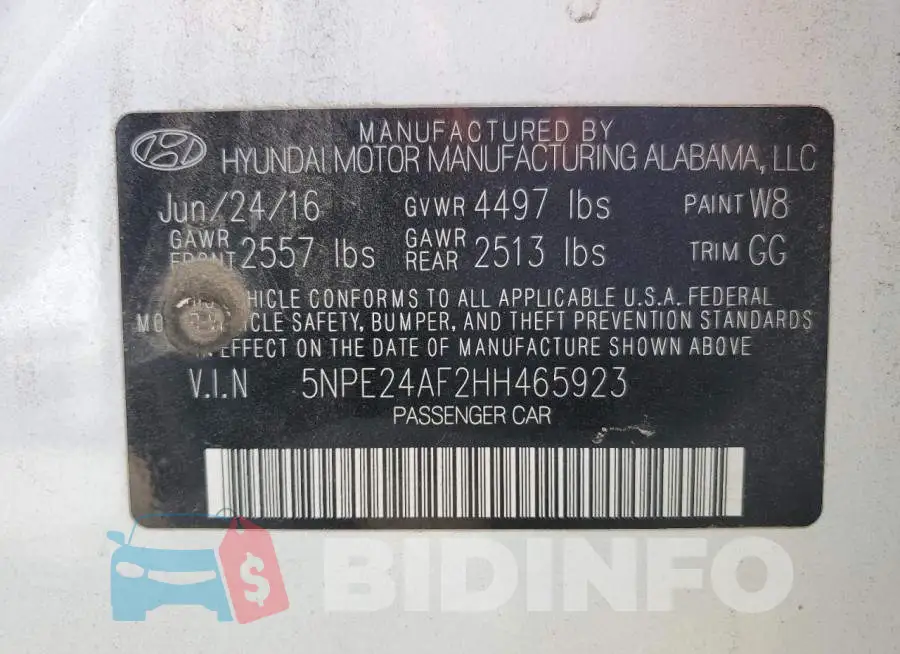 5NPE24AF2HH465923 Photo# 12