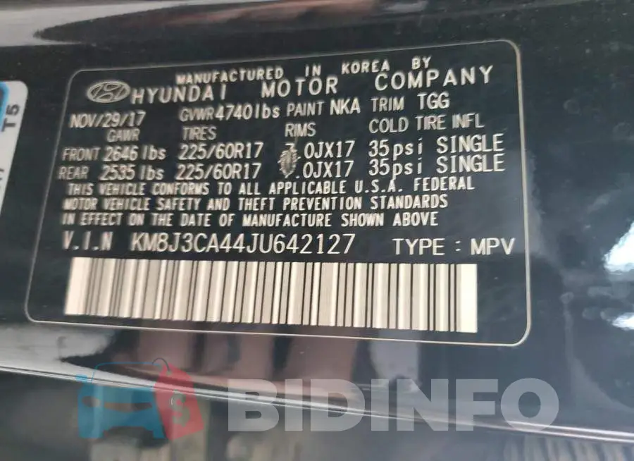 KM8J3CA44JU642127 Photo# 13