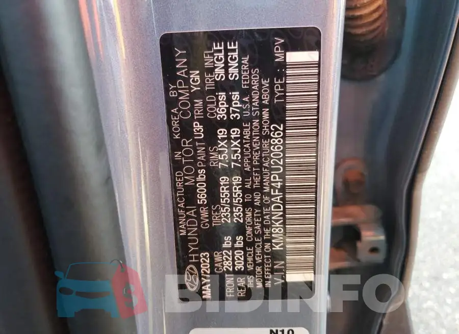 KM8KNDAF4PU206862 Photo# 12