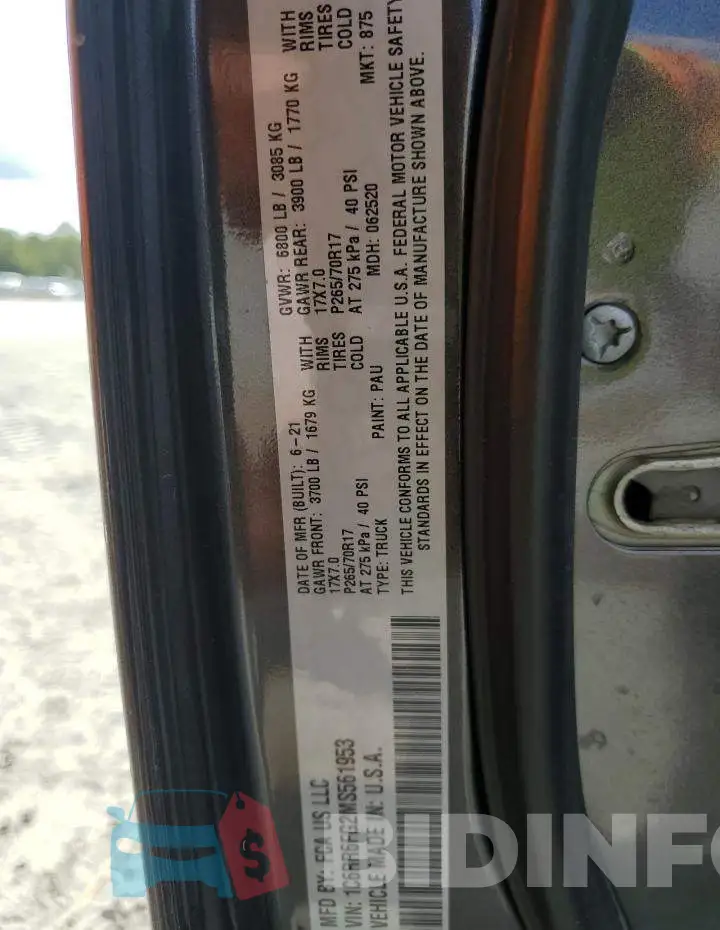 1C6RR6FG2MS561953 Photo# 13