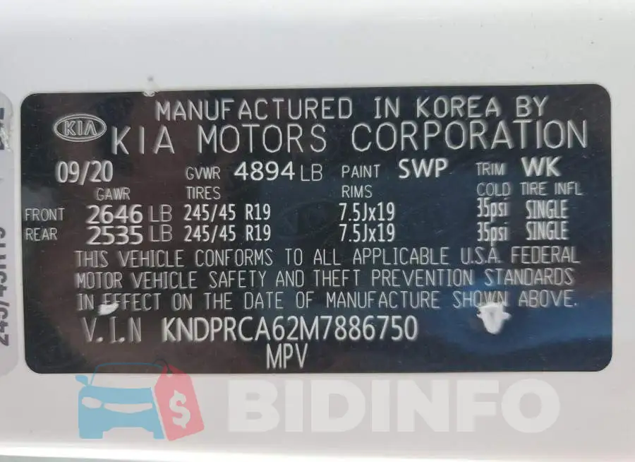 KNDPRCA62M7886750 Photo# 13