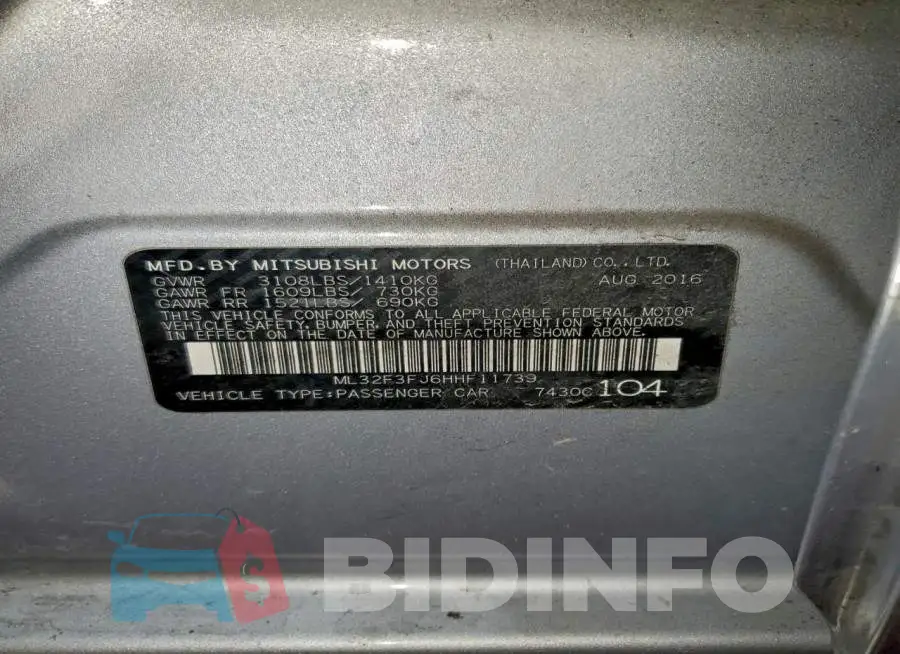 ML32F3FJ6HHF11739 Photo# 12