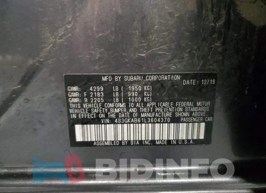 4S3GKAB61L3604370 Photo# 12