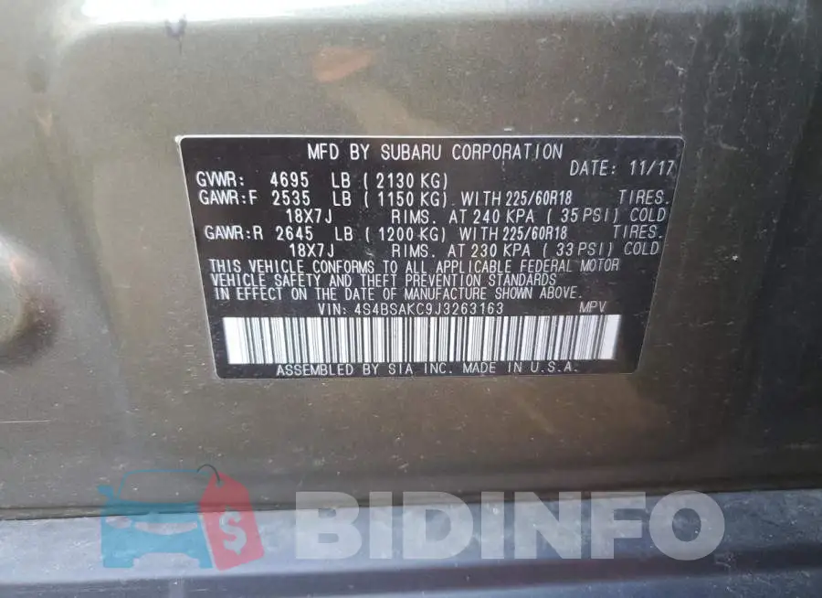 4S4BSAKC9J3263163 Photo# 12